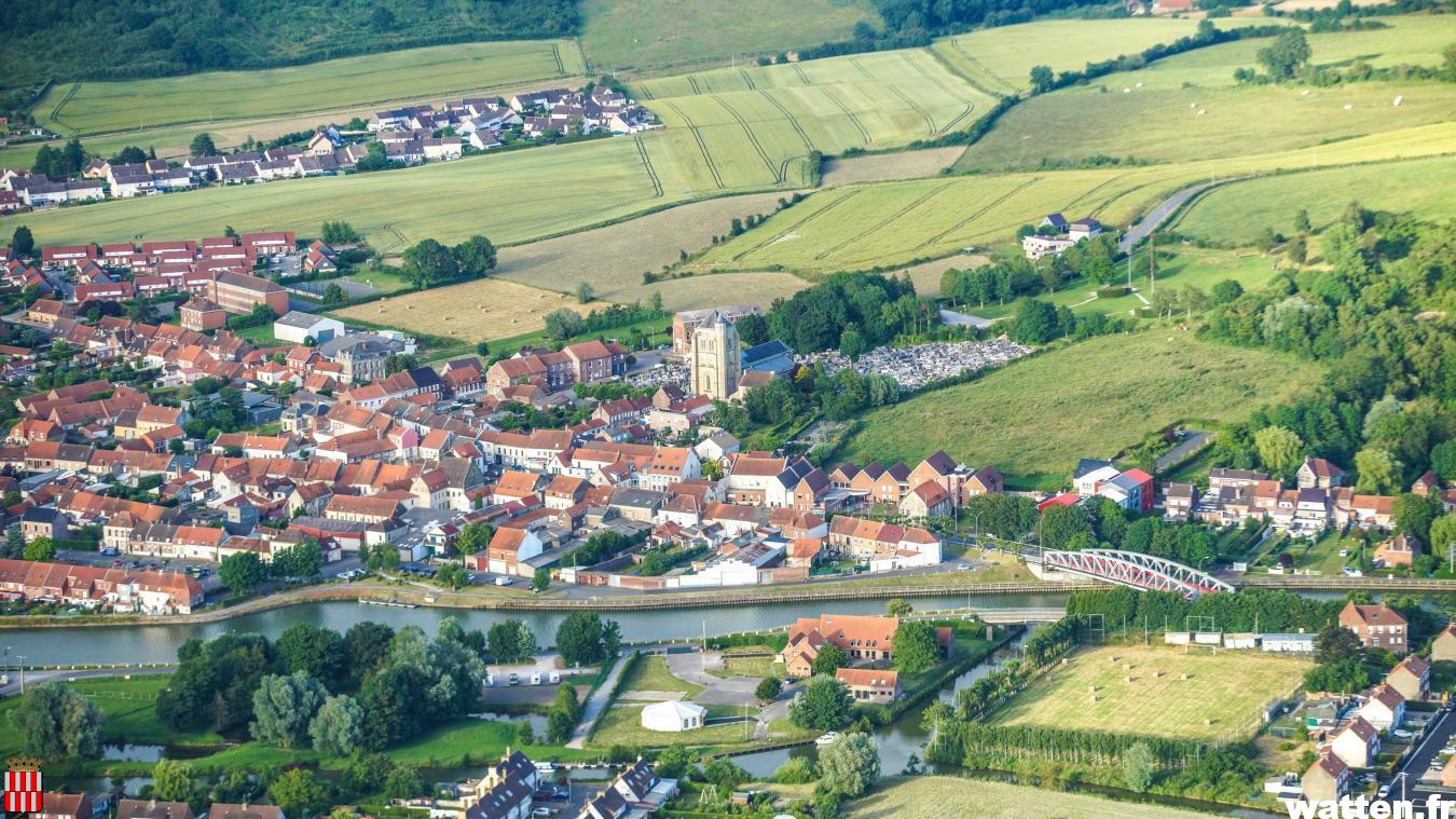 Vu d’en haut: Watten, le passage à gué traversé par l’Aa