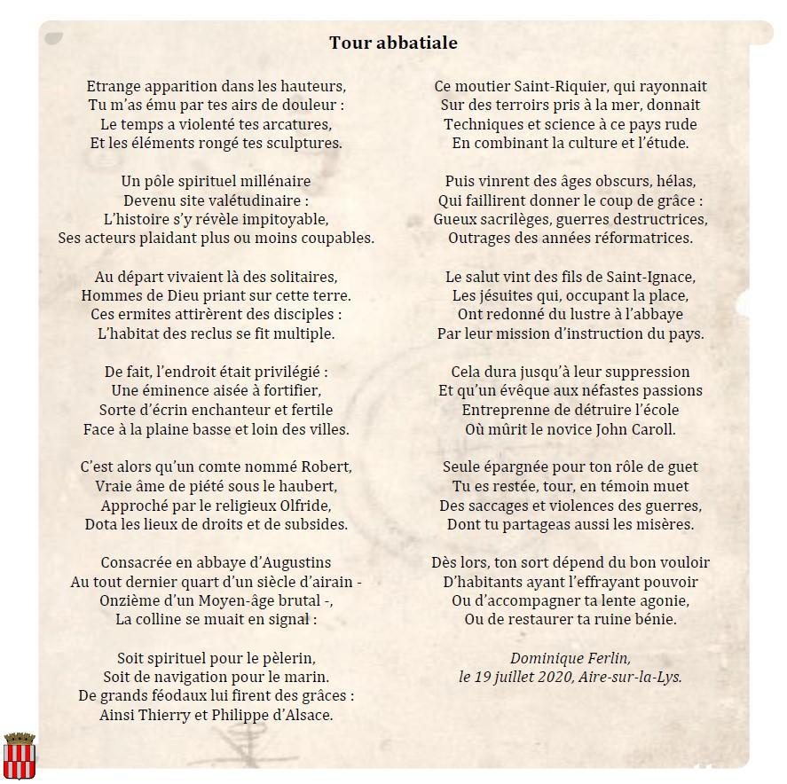 « Tour abbatiale », poème de Dominique Ferlin