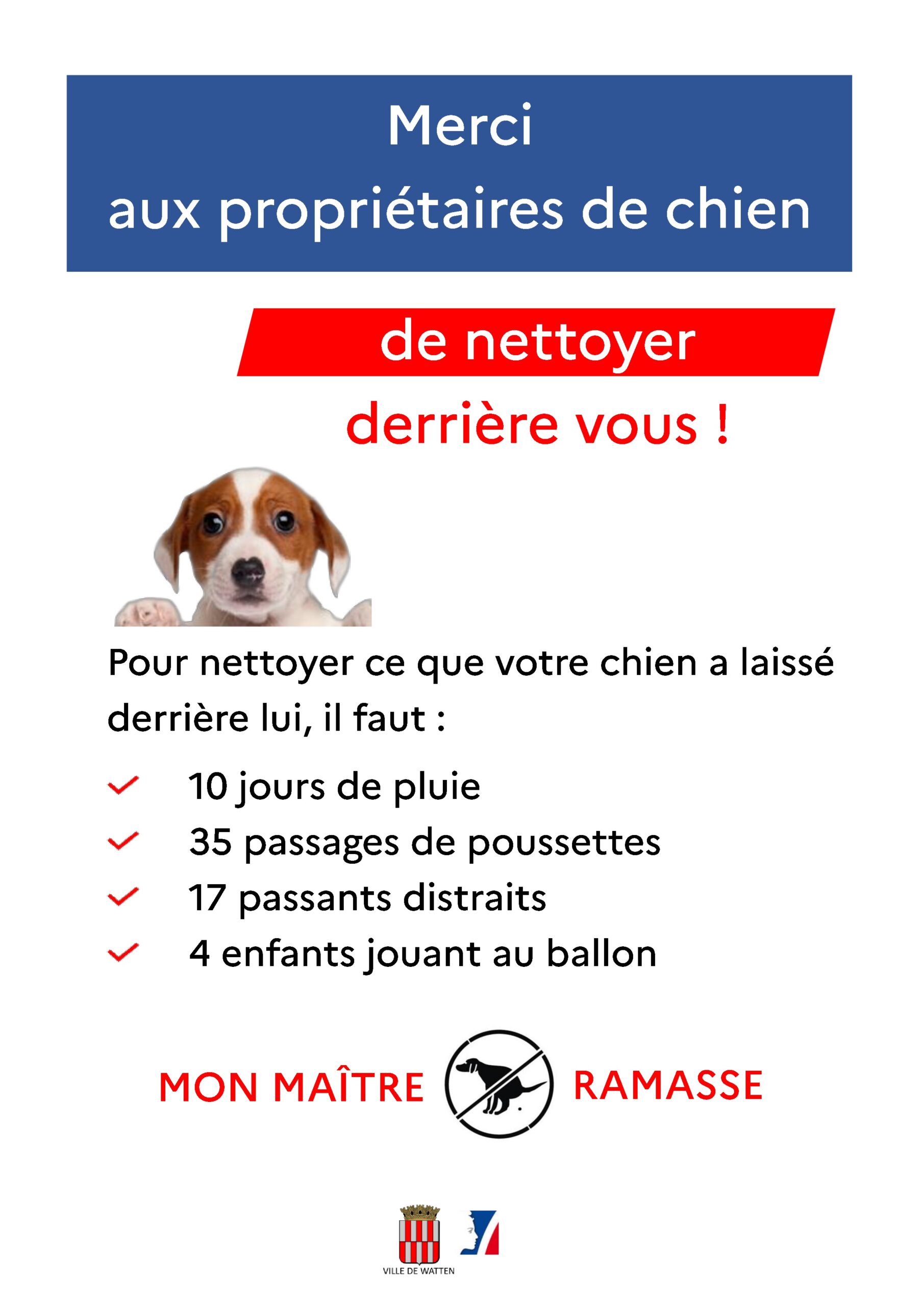 « Trottoir pas crottoir », merci aux propriétaires de chien de nettoyer derrière vous!