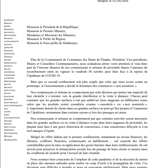 Motion de soutien aux commerçants et artisans de proximité