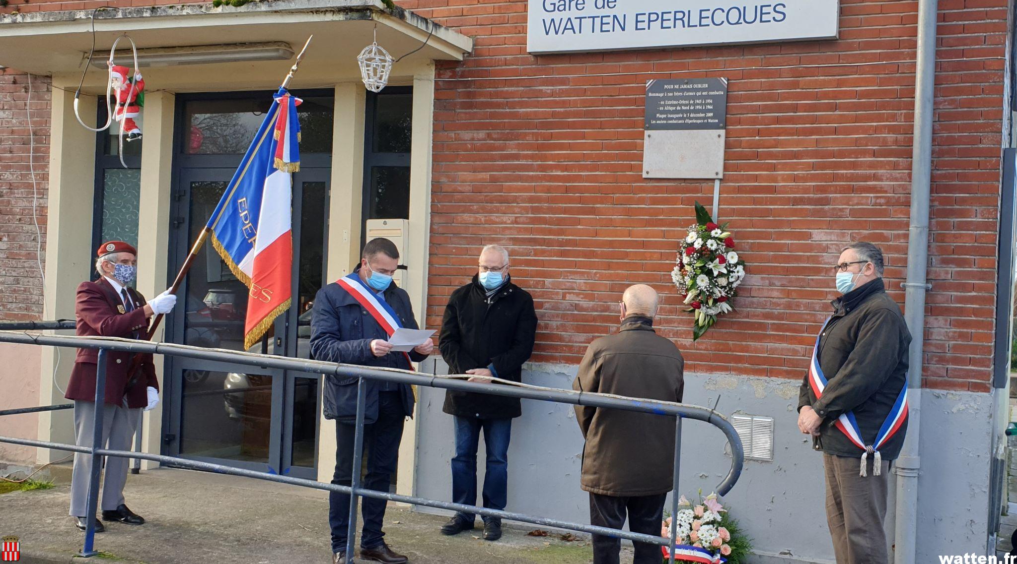Commémoration du 5 décembre 2020 à la gare de Watten-Eperlecques
