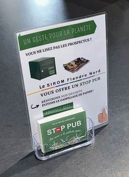 Présentoir SIROM autocollant STOP PUB