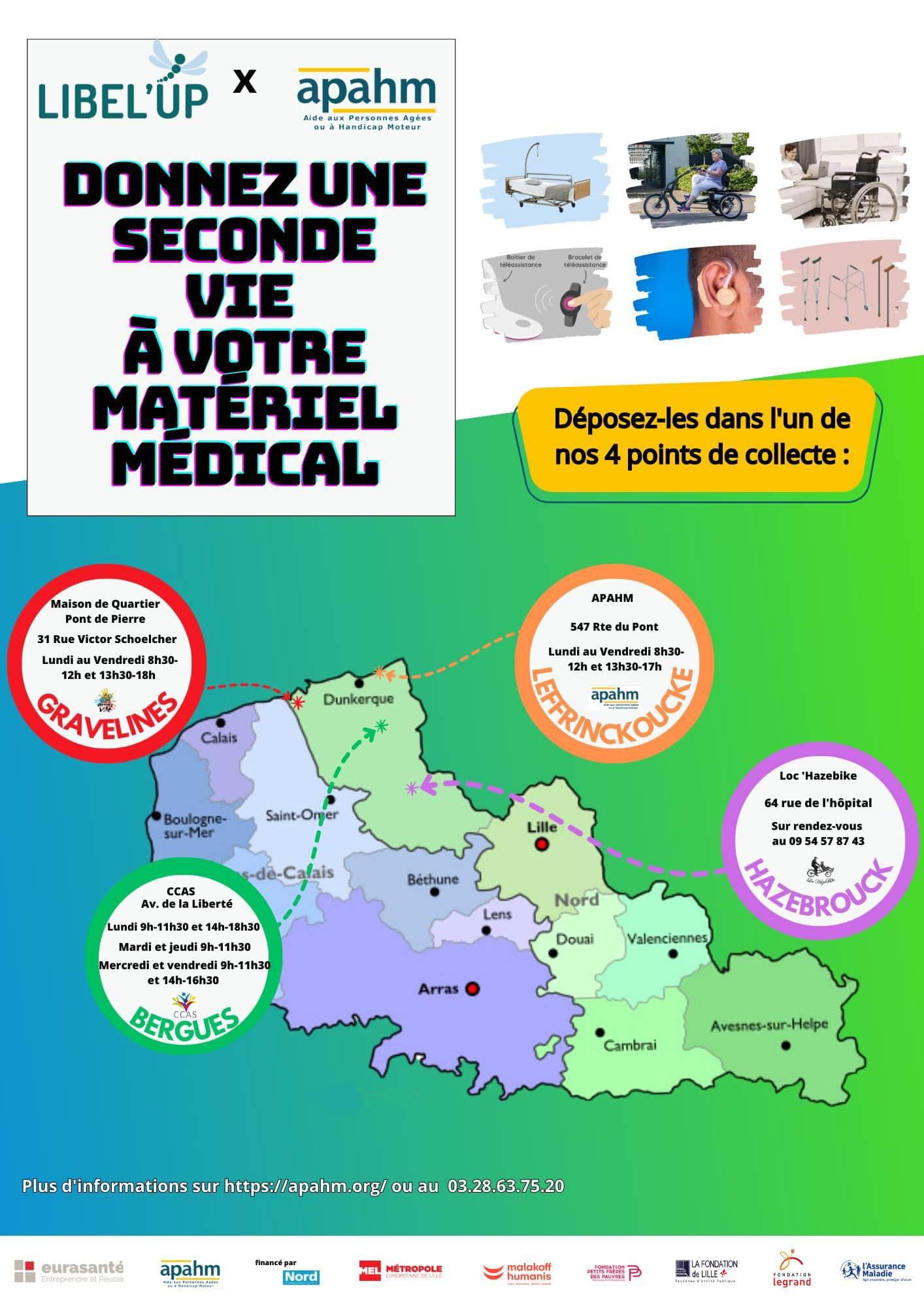 Redistribution de matériel médical avec l’association APAHM et Libel’Up