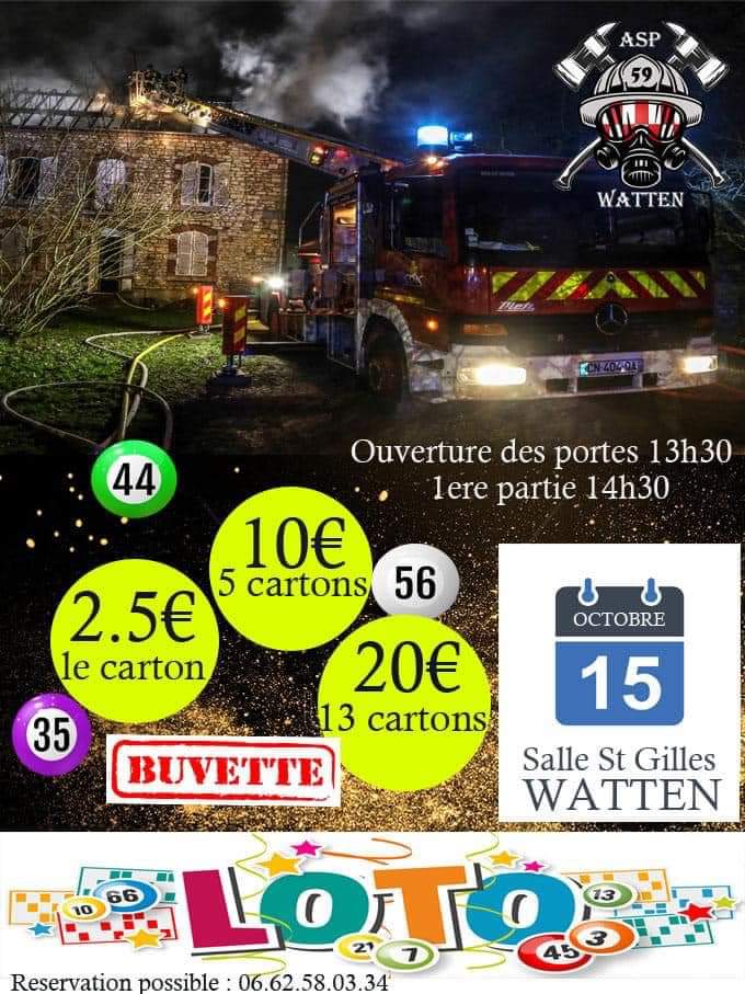 Loto de l’Amicale des Sapeurs-Pompiers de Watten