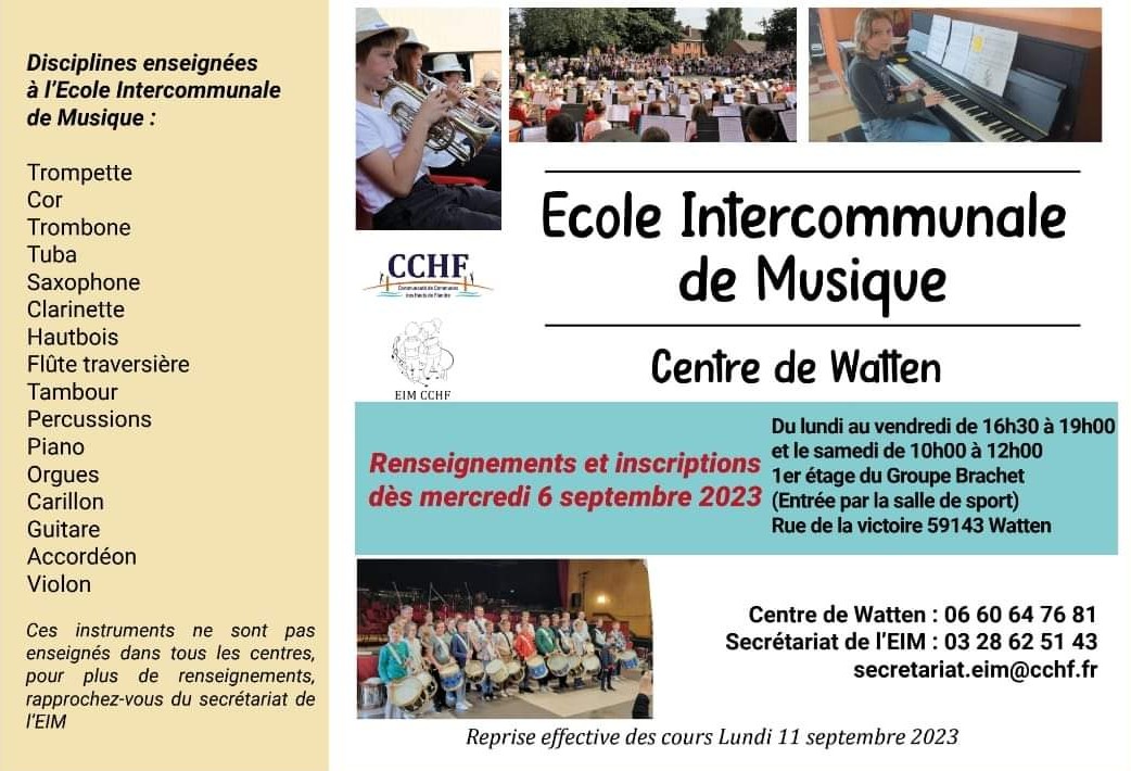 Ecole intercommunale de musique (EIM) de la CCHF – Centre de Watten
