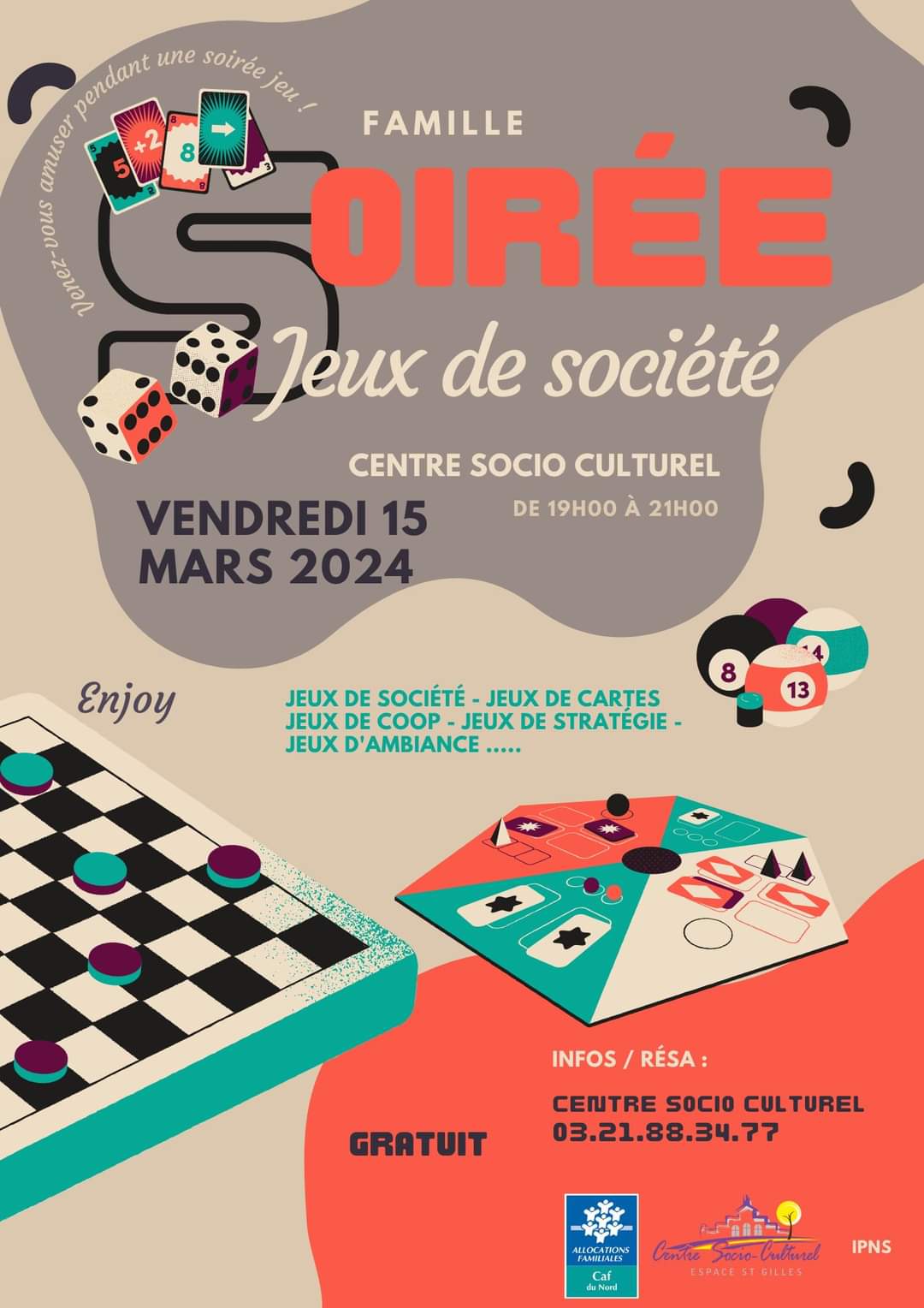 Soirée jeux de société au Centre socio-culturel