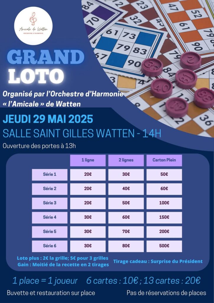 Loto de l’Orchestre d’Harmonie L’Amicale de Watten