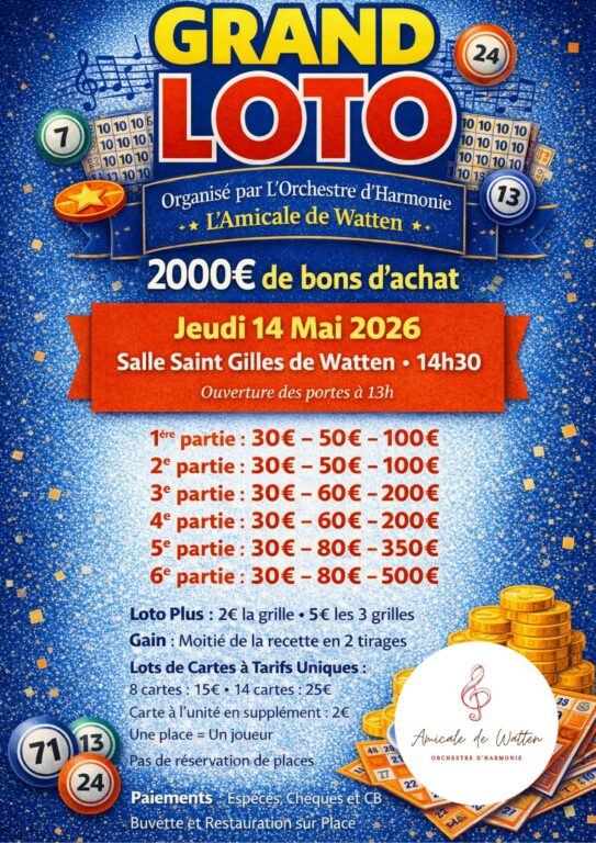 Loto de l&rsquo;Orchestre d&rsquo;Harmonie L&rsquo;Amicale de Watten