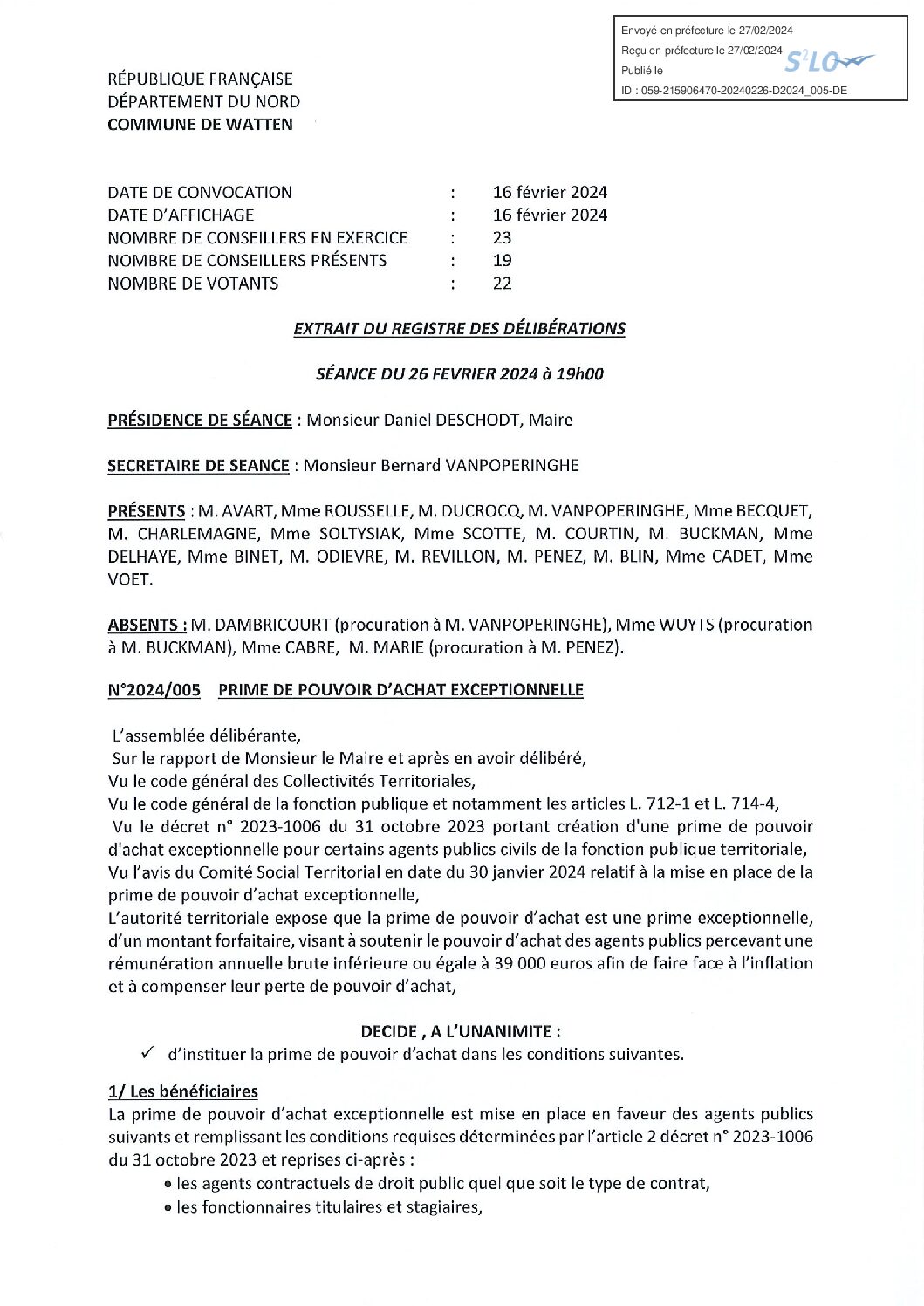 2024-005 Prime de pouvoir d’achat exceptionnelle