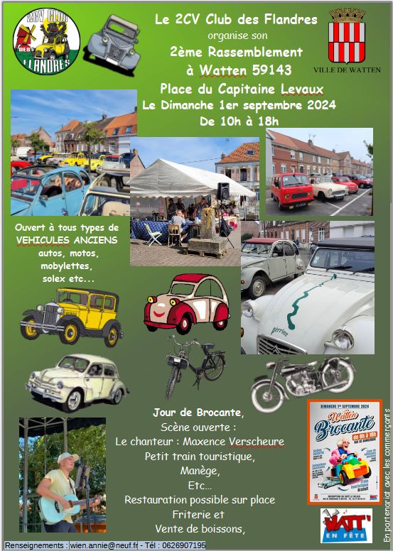 Exposition de voitures anciennes par le 2 CV Club des Flandres