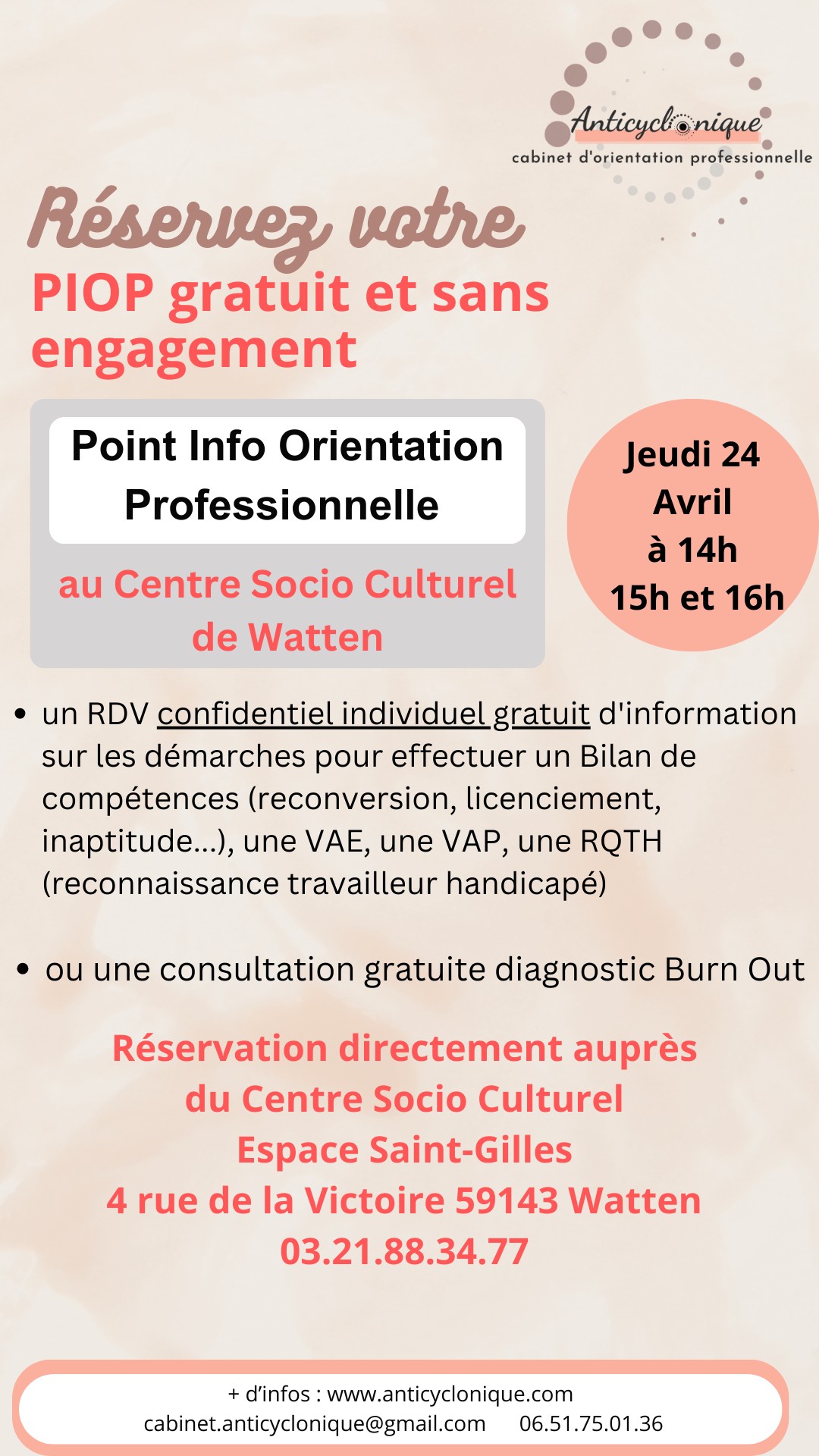 Réservez votre Point Info Orientation Professionnelle (gratuit et sans engagement)