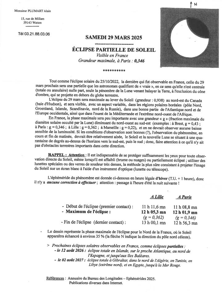 Eclipse partielle du soleil