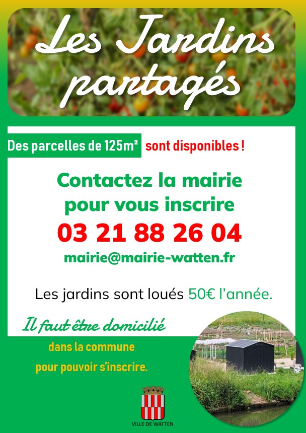 Jardins partagés: parcelles disponibles