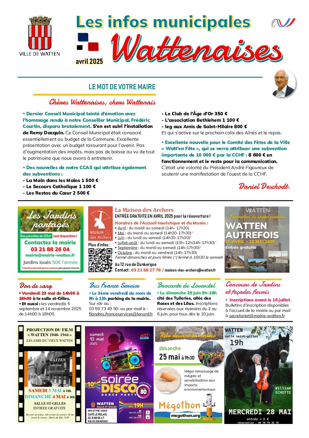 INFOS MUNICIPALES WATTENAISES d’AVRIL 2025