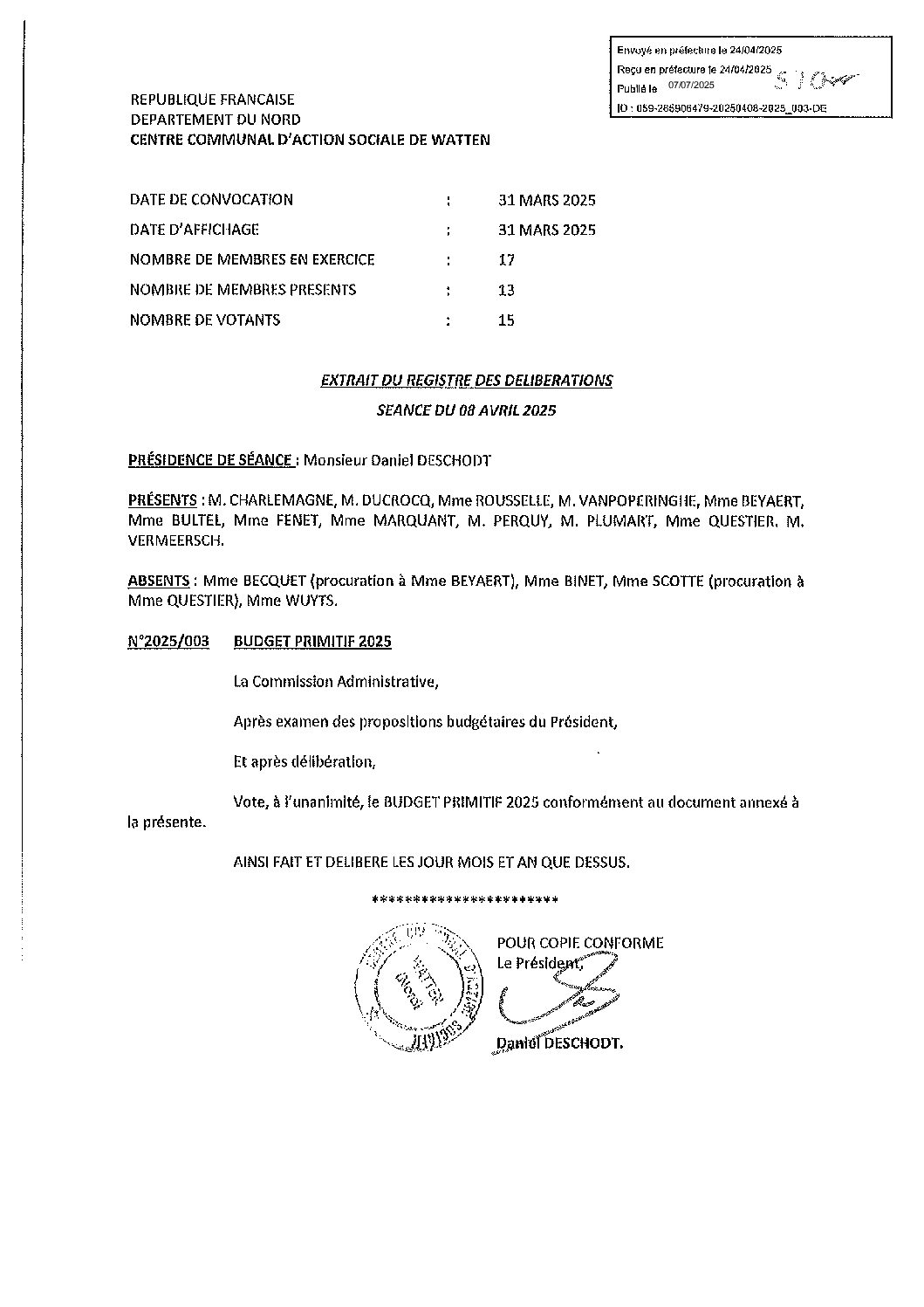 2025 003 BUDGET PRIMITIF CCAS