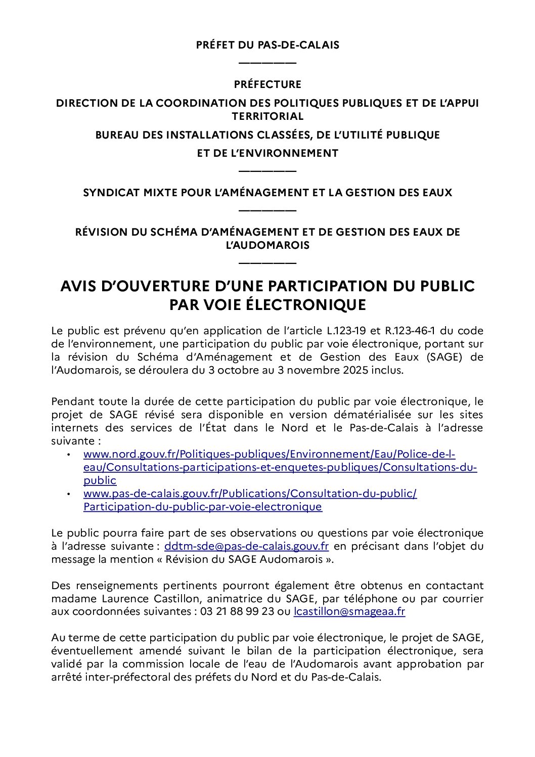 Avis PPVE Sage de l&rsquo;Audomarois