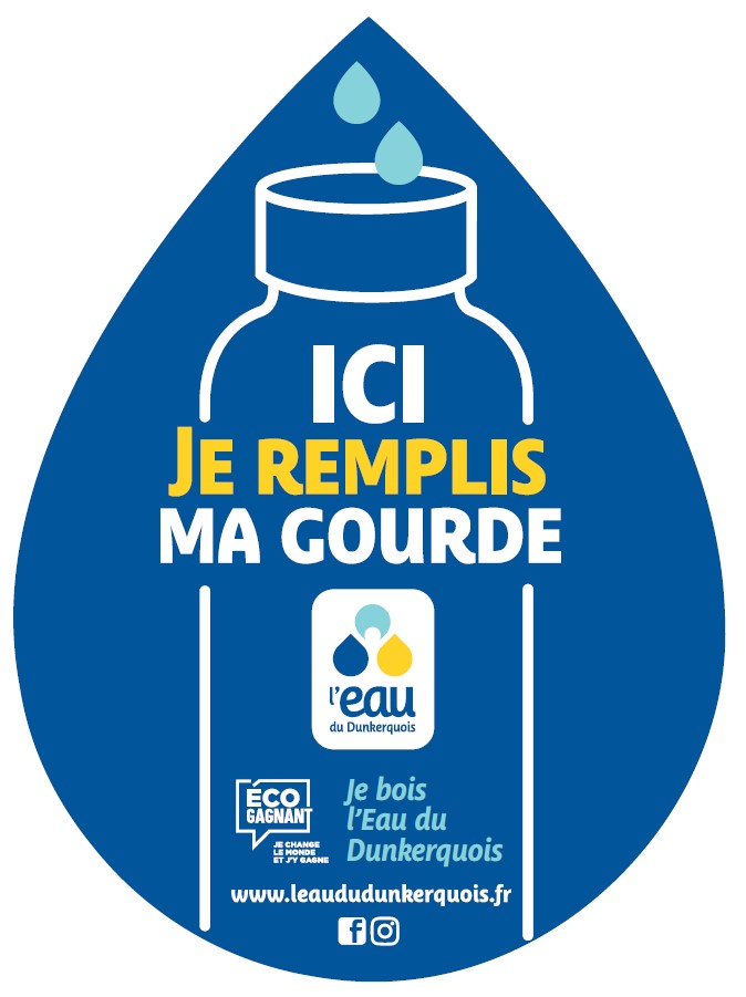 Ici je remplis ma gourde