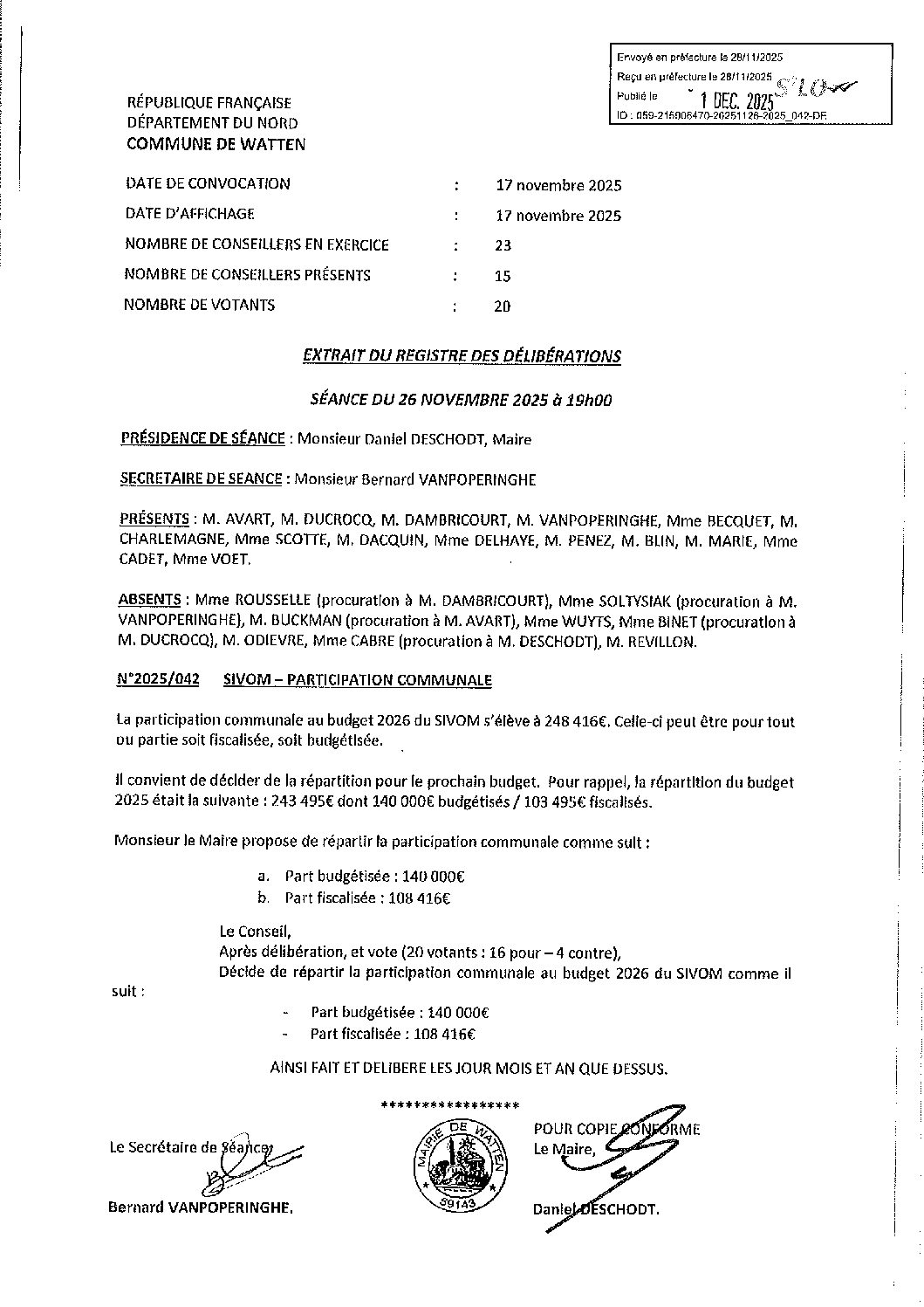 2025-042 – SIVOM participation communale