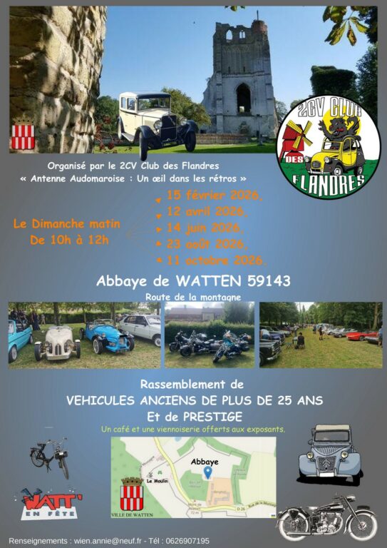 Exposition de voitures anciennes par le 2 CV Club des Flandres