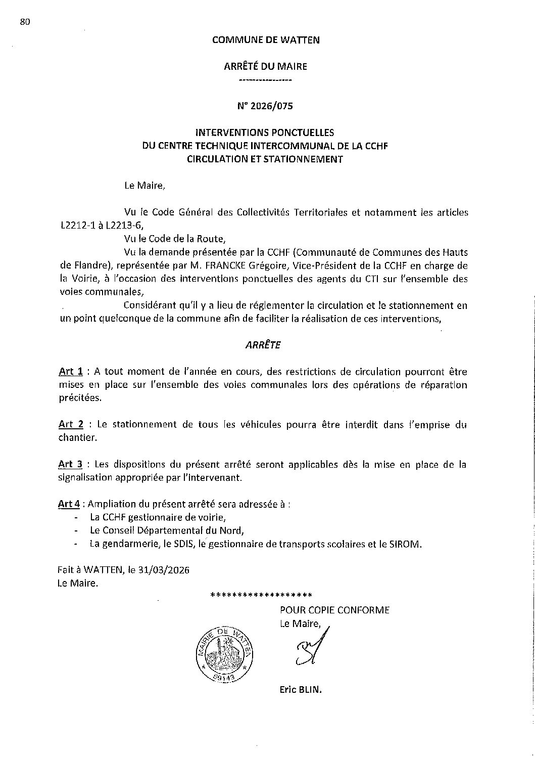 2026-075 arrêté du 31-03-2026 interventions ponctuelles CTI CCHF