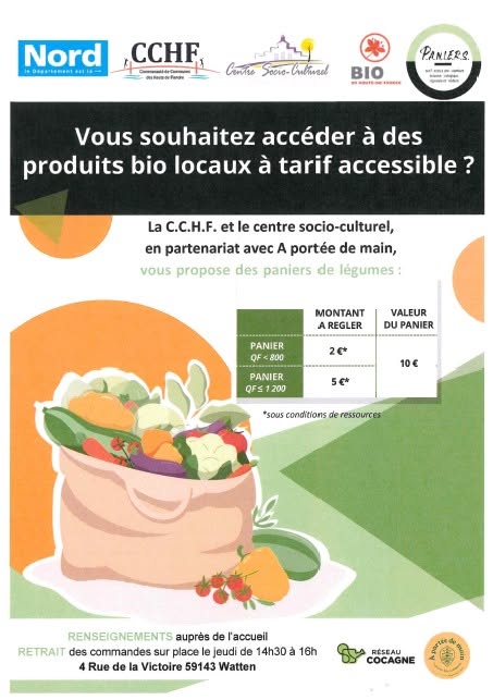 Des paniers de légumes à tarif accessible au Watten Centre Socio Culturel