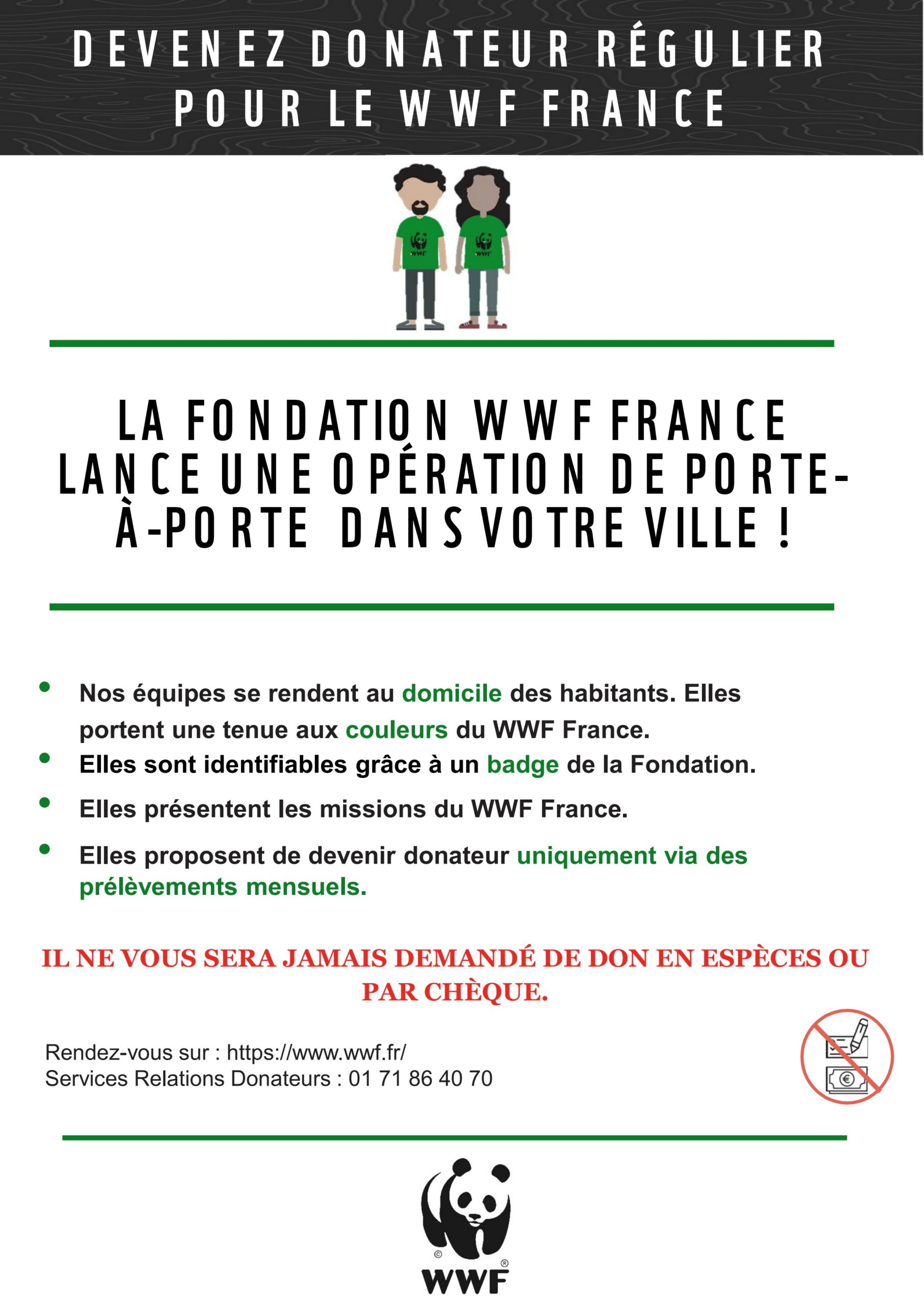 Campagne de porte à porte WWF France