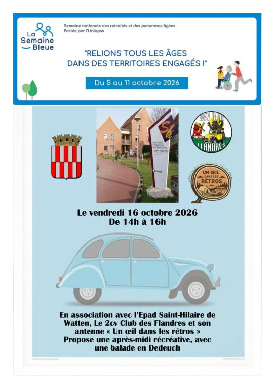 Balade en 2CV et après-midi récréative à l’Ehpad Saint-Hilaire