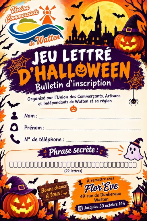 Concours d’Halloween chez vos commerçants de l’Union Commerciale